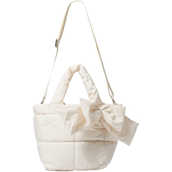 CoCopeaunts Large Quilted Tote Bag for Women Winter Padded Shoulder Bag Slouchy Fashion Magnetic Buckle Tote Purse