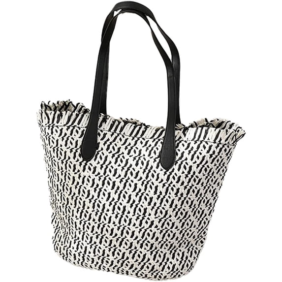 CoCopeaunts Large Straw Tote Bag for Women Summer Handwoven Beach Bag Stylish Straw Handbag Shoulder Bag for Travel Vacation