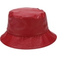 thumbnail image 1 of CoCopeaunts Leather Bucket Hat Casual Outdoor Cool Sunscreen Fisherman Hats Street Activities Hiking Fishing Folding Bucket Cap, 1 of 8