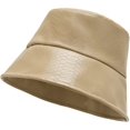thumbnail image 1 of CoCopeaunts Leather Bucket Hat Four Seasons Casual All-Match Men Fisherman Hat Out Sun Protection Camping Basin Hat for Women, 1 of 8