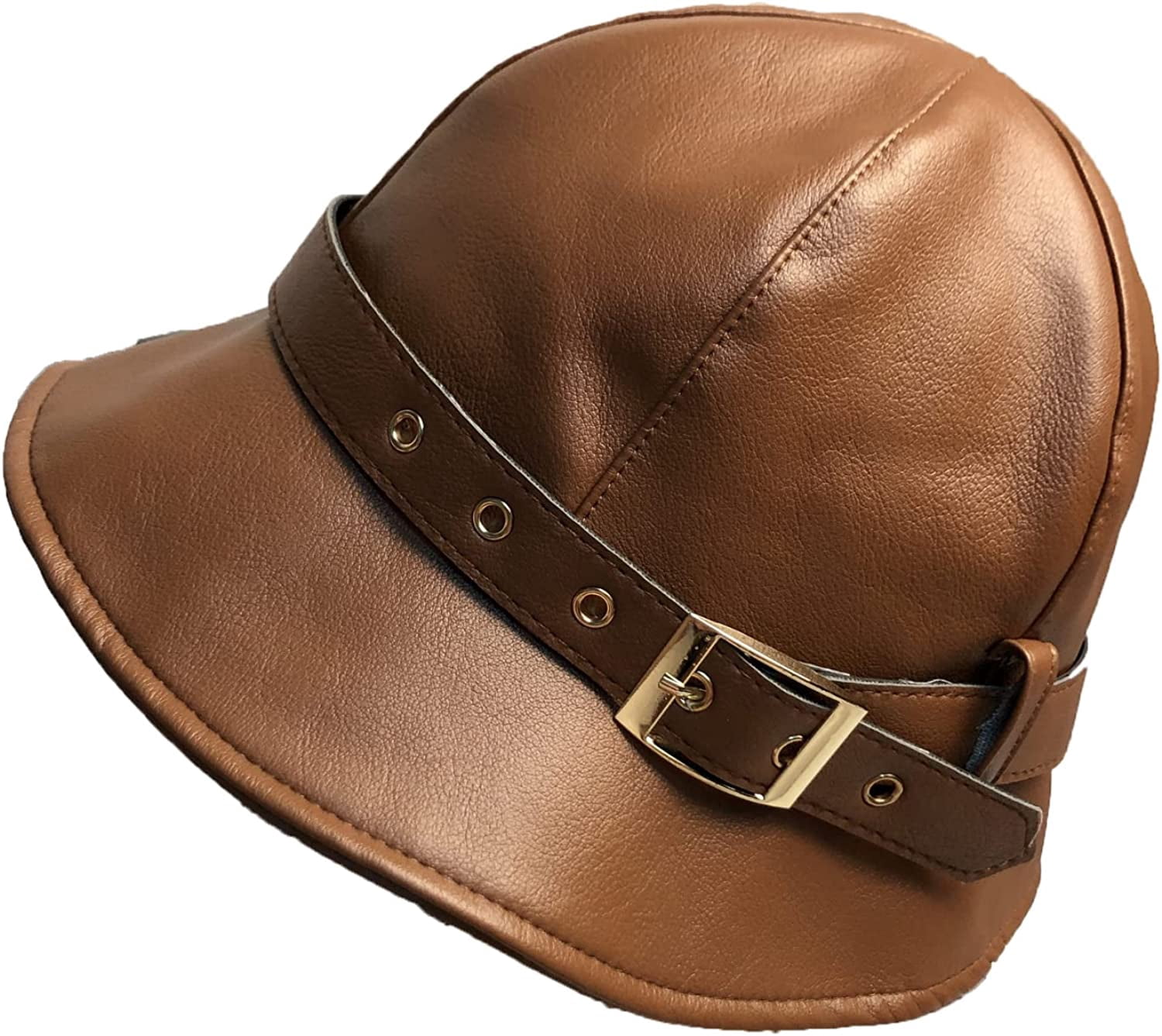 Brown Leather Bucket Hat Size Small Minnetonka Leather Bucket Hat Brown Genuine Leather Unisex  main image 2