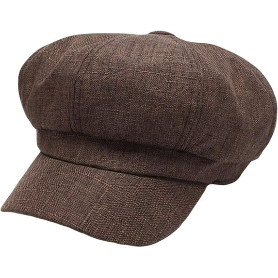 CoCopeaunts Linen Newsboy Cap Women French Painter Hat Ladies Spring Summer Beret Female Octagonal Cap Baker Boy Hat