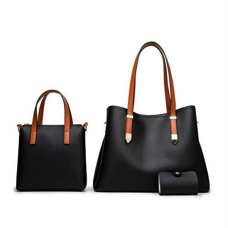 CoCopeaunts Luxury Designer Women PU Leather Handbags High Quality 3 Pieces  Set Shoulder Bag Fashion Rivet Casual Female Tote Crossbody Bags