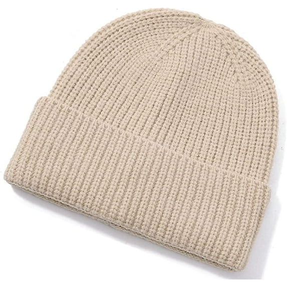 CoCopeaunts Men's Beanie Cap Winter Stylish Thick Cuffed Hat Stretchy Warm Skull Cap Running Sport Cable Hat Ski Stocking Hat Gift