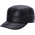 thumbnail image 1 of CoCopeaunts Men's Winter Baseball Cap PU Leather Warm Peaked Hat with Fold Earmuffs Casual Classic Outdoor Travel Dad Hat, 1 of 6