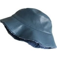 thumbnail image 1 of CoCopeaunts Mens Bucket Hat Winter Leather Lambs Wool Two-Sided Bucket Cap Boys Girls Fashionable Warm Fisherman Basin Hat, 1 of 8
