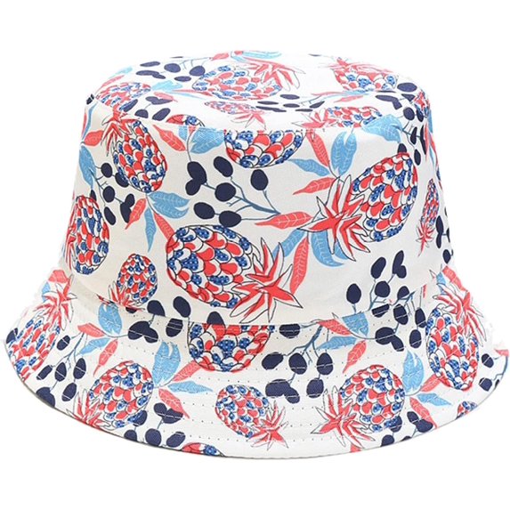 CoCopeaunts Mens Bucket Hats Colorful Pineapple Pattern Double-Sided Use Women Basin Hat Outdoor Travel Sunscreen Sun Caps