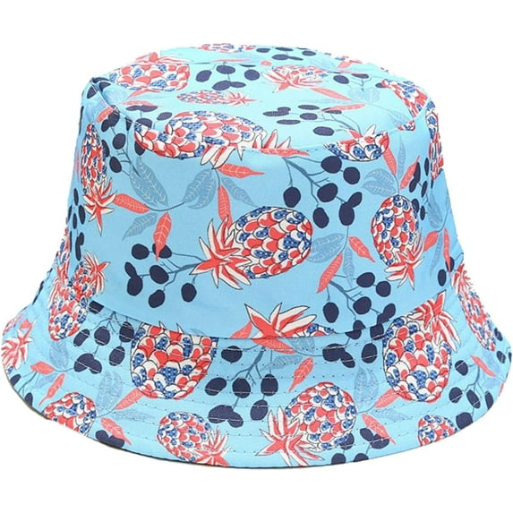 CoCopeaunts Mens Bucket Hats Colorful Pineapple Pattern Double-Sided Use Women Basin Hat Outdoor Travel Sunscreen Sun Caps