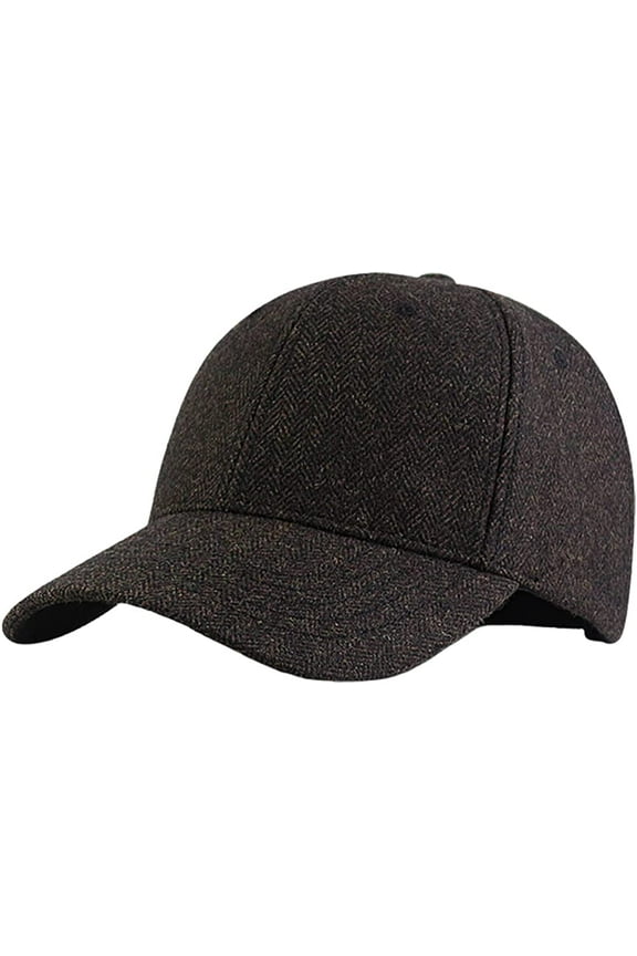 Mens Warm Baseball Cap Wool Tweed Classic Thick Winter Driving Hat Casual Fashion Dad Hat Fishing Golf Ski Hat
