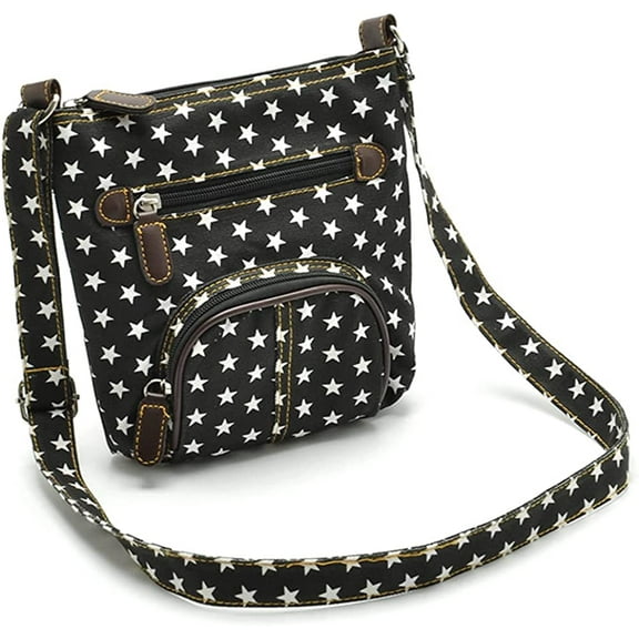 CoCopeaunts Multi Zip Pocket Shoulder Bag for Women Denim Crossbody Bag Casual Purse