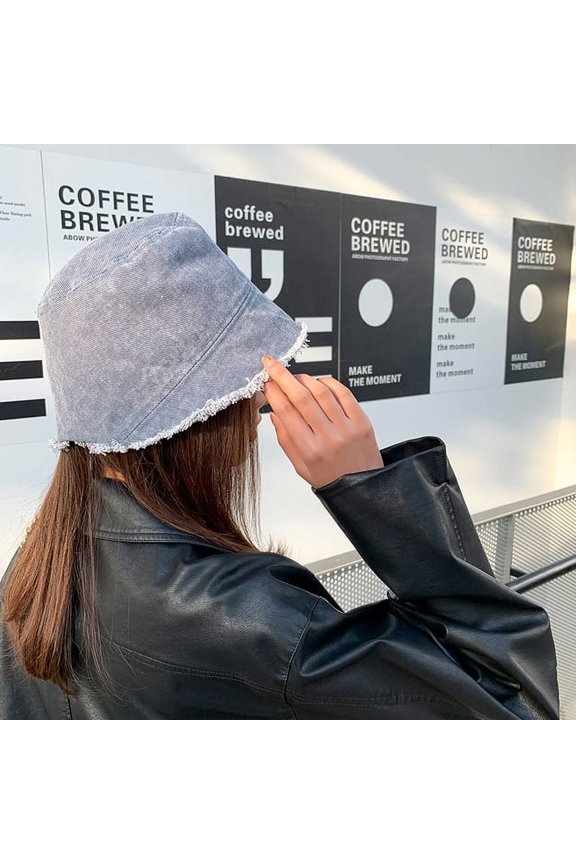 New Denim Washed Bucket Hats Women Men Bob Folding Fisherman Wide Brim Caps Hip Hop Gorros Women Panama Bucket Cap