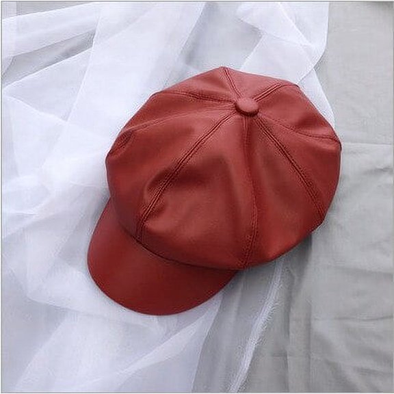 CoCopeaunts New PU Leather Newsboy Cap Women Octagonal Cap Summer Spring Casual Beret Women Flat Hat Lady Outdoor Sun Cap