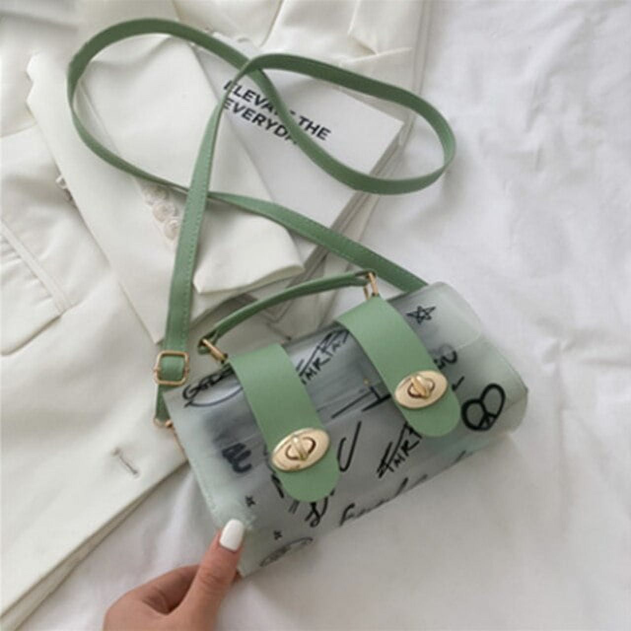 CoCopeaunts New Women Shoulder Bag PVC Transparent Graffiti