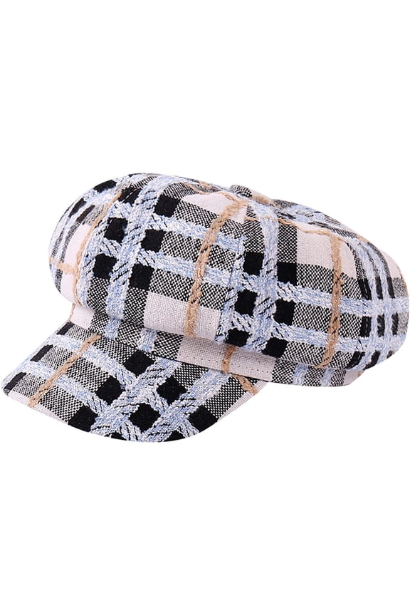 Newsboy Cap Autumn Winter Hats for Women Check Octagonal Caps Ladies Casual Woolen Hat Winter Beret Hats for Women