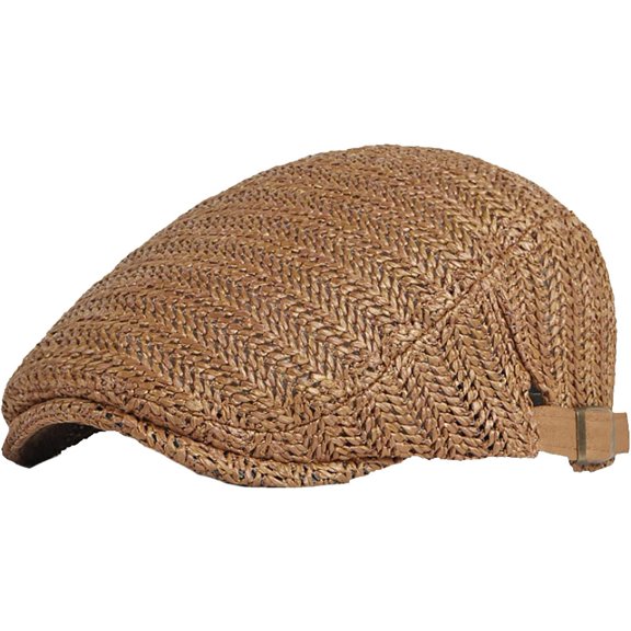 CoCopeaunts Newsboy Cap Breathable Straw Beret Hat Male Female Adjustable Flat Ivy Cap Vintage Artist Hat Berets for Men Women