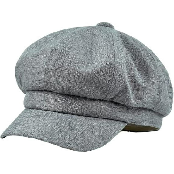 CoCopeaunts Newsboy Cap Cotton Linen Beret Hats for Women Summer Vintage Solid Octagonal Cap Ladies Baker Boy Artist Cap