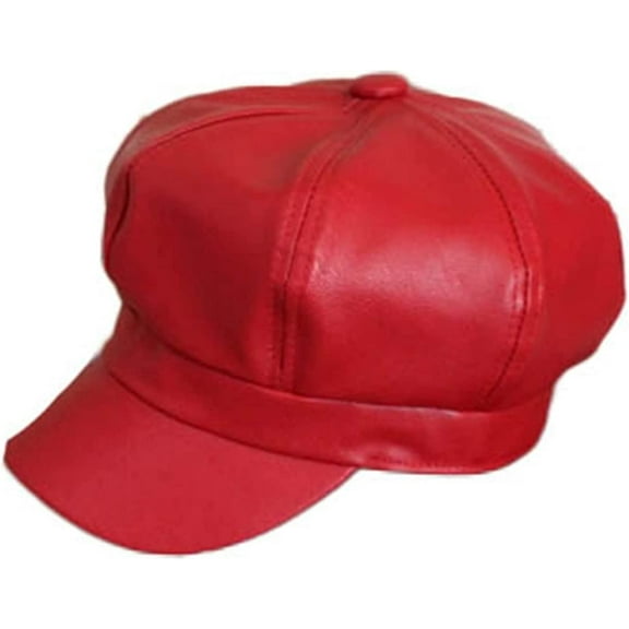 CoCopeaunts Newsboy Cap Plain Leather Beret Caps Men Women Vintage Artist Painter Octagonal Newsboy Hat Solid Autumn Winter Hat