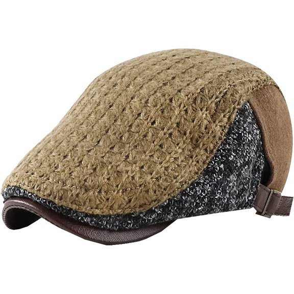 CoCopeaunts Newsboy Cap Retro Knitted Hat Casual Beret Newsboy Hat Winter Autumn Warm Cabbie Hats Drivers Cap for Women