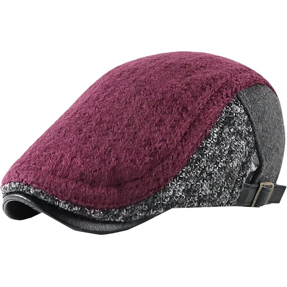 CoCopeaunts Newsboy Cap Retro Knitted Hat Casual Beret Newsboy Hat Winter Autumn Warm Cabbie Hats Drivers Cap for Women