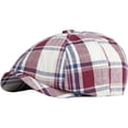 thumbnail image 1 of CoCopeaunts Newsboy Cap Spring Summer Cotton Artist Painter Beret Hat Plaid Ivy Cap Flat Beret Cap Newsboy Hats for Women, 1 of 8