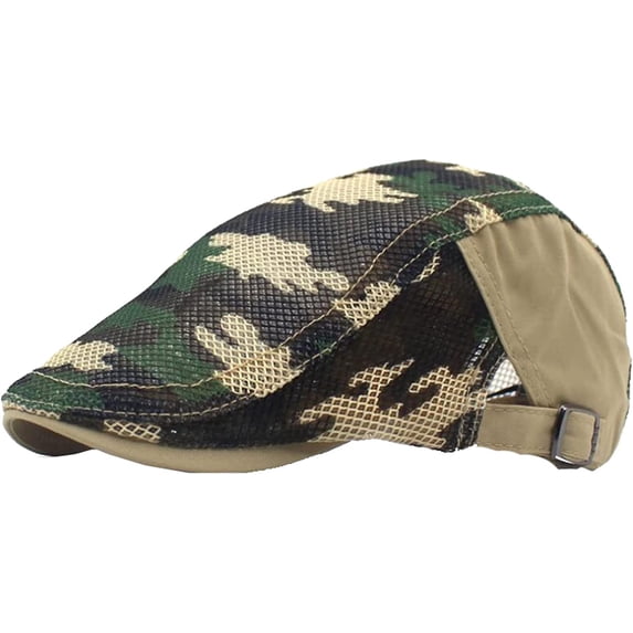 CoCopeaunts Newsboy Cap Summer Cotton Flat Cap Ivy Caps Men Women Newsboy Cabbie Driver Solid Color Casual Camouflage Beret
