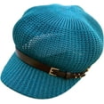 thumbnail image 1 of CoCopeaunts Newsboy Cap Summer Women Knit Mesh Breathable Baker Boy Painter Hat Adjustable Belt Pure Color Shade Beret Hat, 1 of 7