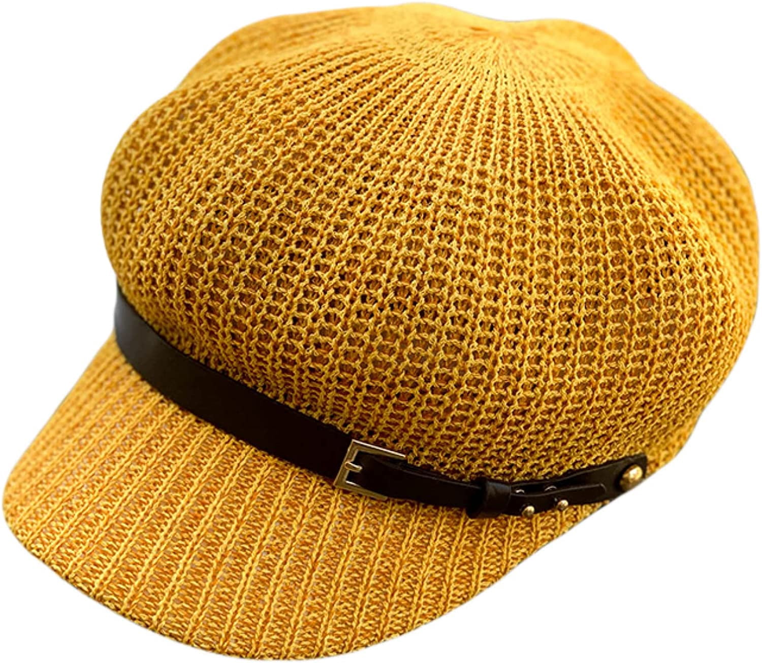 Women\'s Newsboy Cap Beret Breathable Mesh Sun Hat Beach Hats Octagonal Hat Khaki Womens Newsboy Cap, Hat with Visor Cabbie Fiddler Spring  main image 3