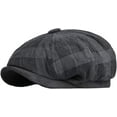 thumbnail image 1 of CoCopeaunts Newsboy Caps for Men Fashion Plaid Octagonal Hat with Elastic Flat Cap Women British Style Berets Vintage Painter Hat, 1 of 8