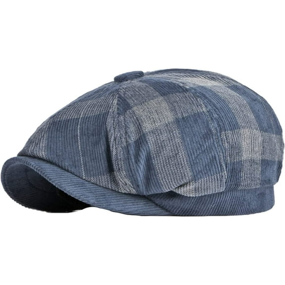 CoCopeaunts Newsboy Caps for Men Fashion Plaid Octagonal Hat with Elastic Flat Cap Women British Style Berets Vintage Painter Hat