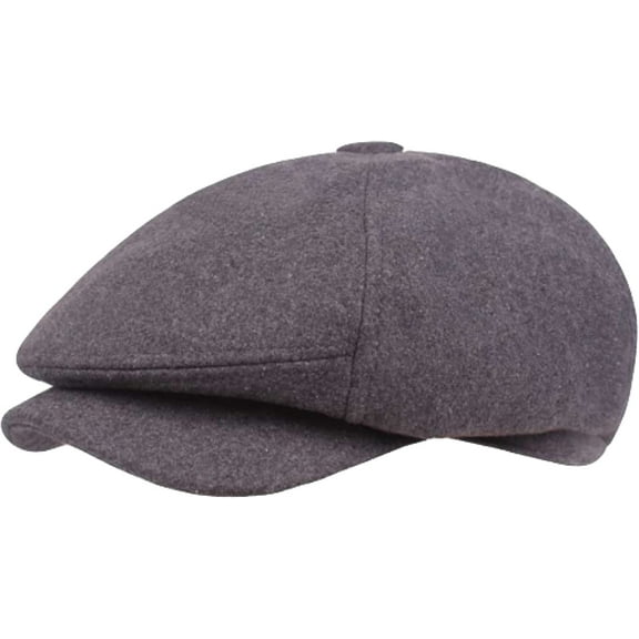 CoCopeaunts Newsboy Hat Wool Felt Cap Retro Beret Hats for Men Vintage Male Newsboy Caps Octagonal Flat Ivy Caps Men Berets Cap