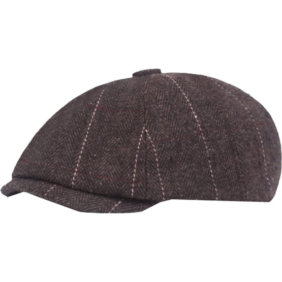 CoCopeaunts Newsboy Hats for Men Beret Vintage Retro Octagonal Newsboy Cap Autumn Winter Artist Painter Plaid Beret Hat