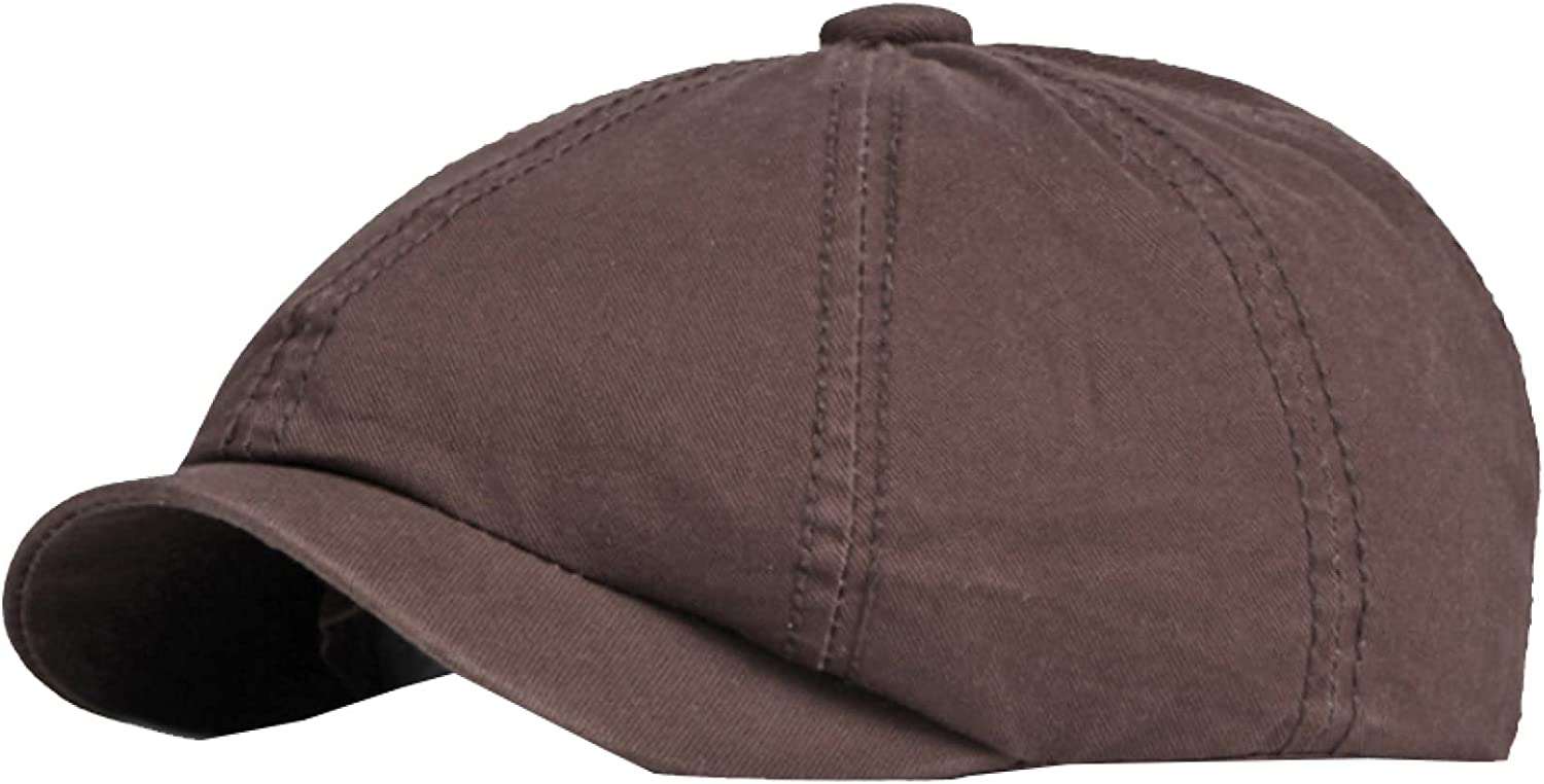 Octagonal Hat CoCopeaunts Newsboy Hats for Men Solid Plain Beret Adjustable Octagonal ...