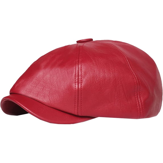 CoCopeaunts Newsboy Hats for Men Spring Autumn PU Leather Hat Female Artist Painter Beret Hat Lady Solid Octagonal Newsboy Cap