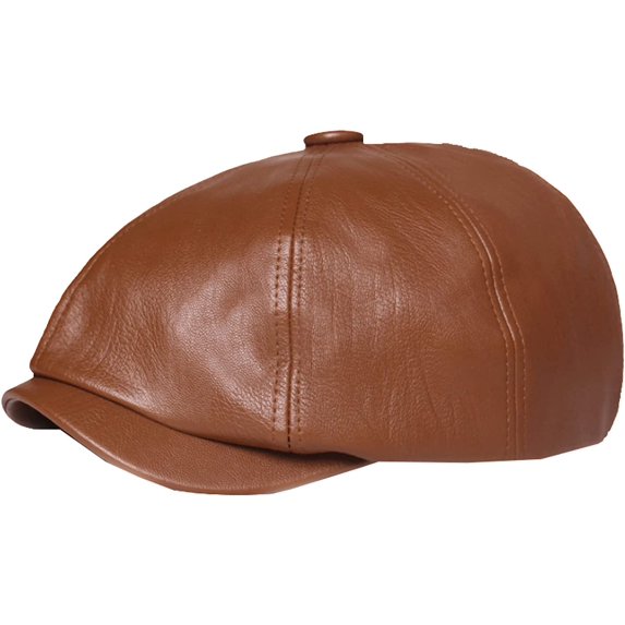 CoCopeaunts Newsboy Hats for Men Spring Autumn PU Leather Hat Female Artist Painter Beret Hat Lady Solid Octagonal Newsboy Cap