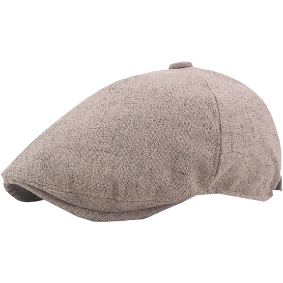 CoCopeaunts Newsboy Hats for Men Women Vintage Octagonal Cap Breathable Linen Artist Painter Hat Retro Ivy Flat Men Beret Hat
