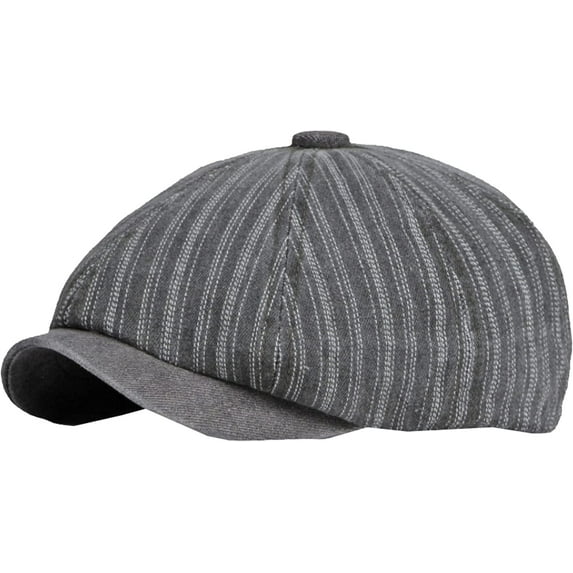 CoCopeaunts Newsboy Hats for Men Women Washed Denim Beret Cap Vintage Artist Painter Beret Hat Retro Flat Octagonal Newsboy Cap