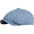 thumbnail image 1 of CoCopeaunts Newsboy Hats for Men Women Washed Denim Beret Cap Vintage Artist Painter Beret Hat Retro Flat Octagonal Newsboy Cap, 1 of 7