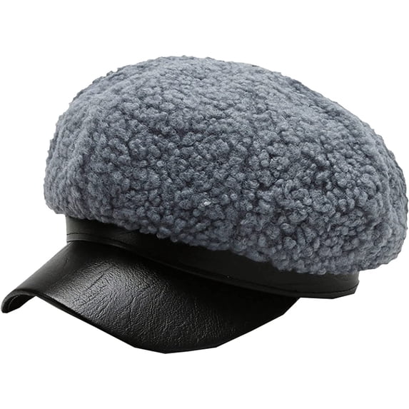CoCopeaunts Newsboy Hats for Women Autumn Winter Hat Lady Fleece Octagonal Newsboy Cap Artist Painter Beret Hat