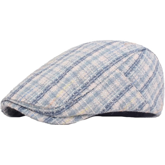 CoCopeaunts Newsboy Hats for Women Beret Cap Vintage Artist Painter Beret Hat Retro Adjustable Ivy Flat Cap Plaid Cabbie Hat