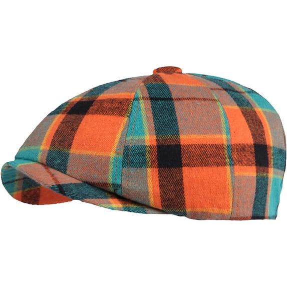 CoCopeaunts Newsboy Hats for Women Beret Cap Vintage Plaid Octagonal Newsboy Cap Male Female Artist Painter Beret Hat Ivy Cap