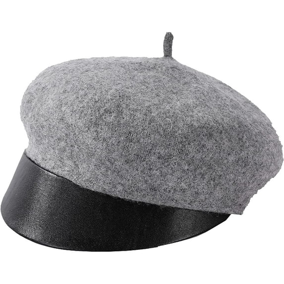 CoCopeaunts Newsboy Hats for Women Fashion Winter Hat Leather Brim Beret Hat Vintage Casual Newsboy Cap Retro Berets