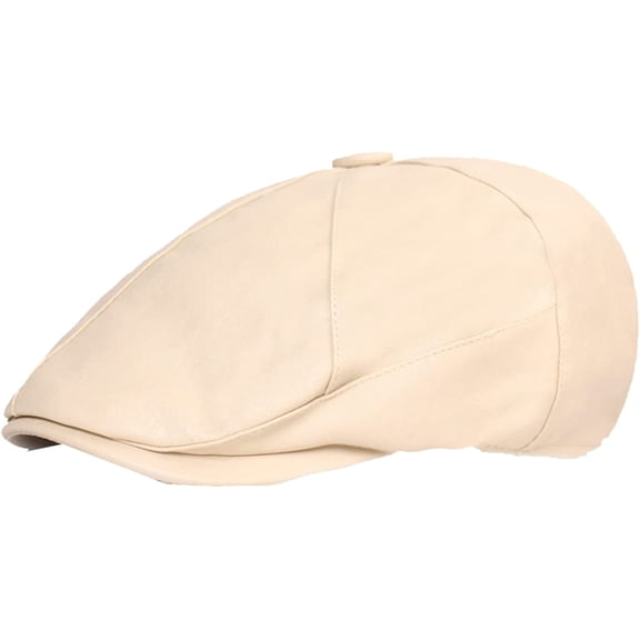 CoCopeaunts Newsboy Hats for Women Men Retro Adult Red Berets Cabbie Hat Leather Ivy Cap Autumn Winter Driver Caps Newsboy Cap