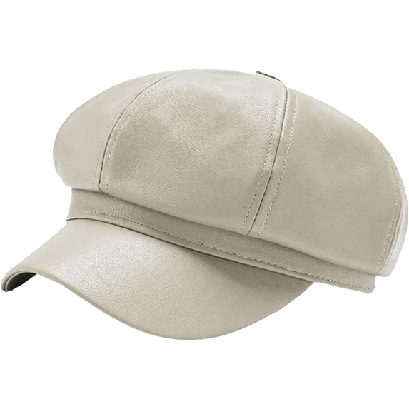 CoCopeaunts Newsboy Hats for Women Octagonal Cap Autumn Winter Leather Panama Stylish Artist Painter Newsboy Cap Womens Beret Hat