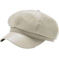 thumbnail image 1 of CoCopeaunts Newsboy Hats for Women Octagonal Cap Female Autumn Winter PU Leather Stylish Artist Painter Newsboy Caps Beret Hat, 1 of 7