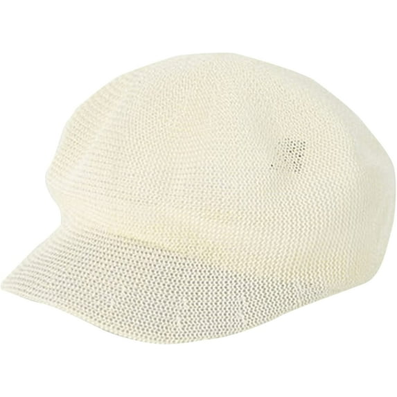 CoCopeaunts Newsboy Hats for Women Octagonal Cap Straw Women Thin Newsboy Cap Painter Adjustable Knitted Mesh Breathable Beret