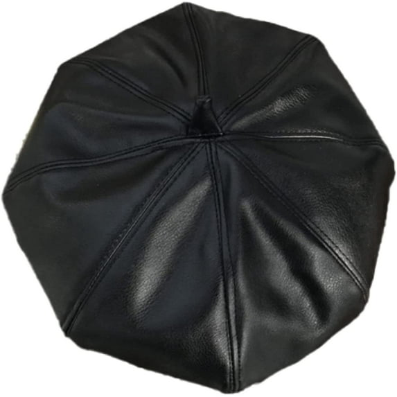 CoCopeaunts Newsboy Hats for Women PU Leather Hat Female Octagonal Newsboy Cap Ladies Beret Hat Vintage Artist Painter Hat