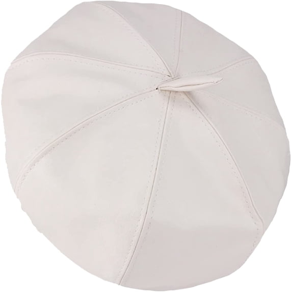 CoCopeaunts Newsboy Hats for Women PU Leather Octagonal Cap Autumn Winter Solid Color Vintage Style Beret Hat Leisure Newsboy Cap