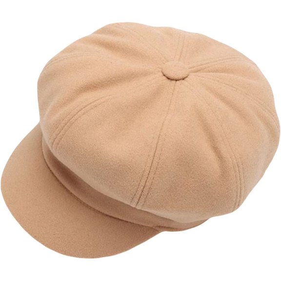CoCopeaunts Newsboy Hats for Women Solid Plain Octagonal Newsboy Cap Men Ladies Casual Hat Winter Beret Women Painter Cap