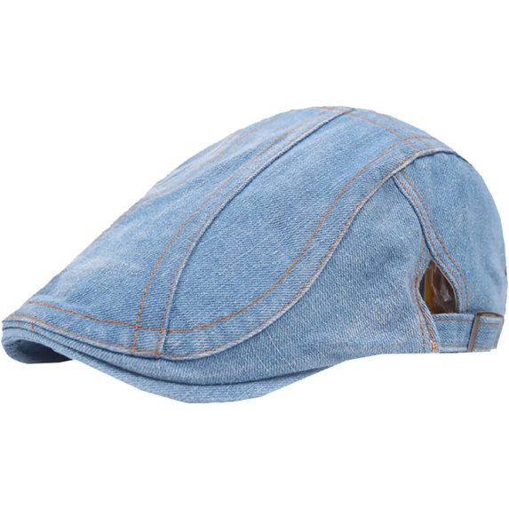 CoCopeaunts Newsboy Hats for Women Unisex Denim Flat Driving Hat Cap Outdoor Travel Men Women Simple Beret Ivy Cap Cabbie Hat