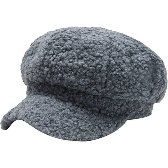 CoCopeaunts Octagon Lambswool Newsboy Hats for Women Autumn Winter Hat Female Newsboy Cap Warm Outdoor Beret Painter Hats